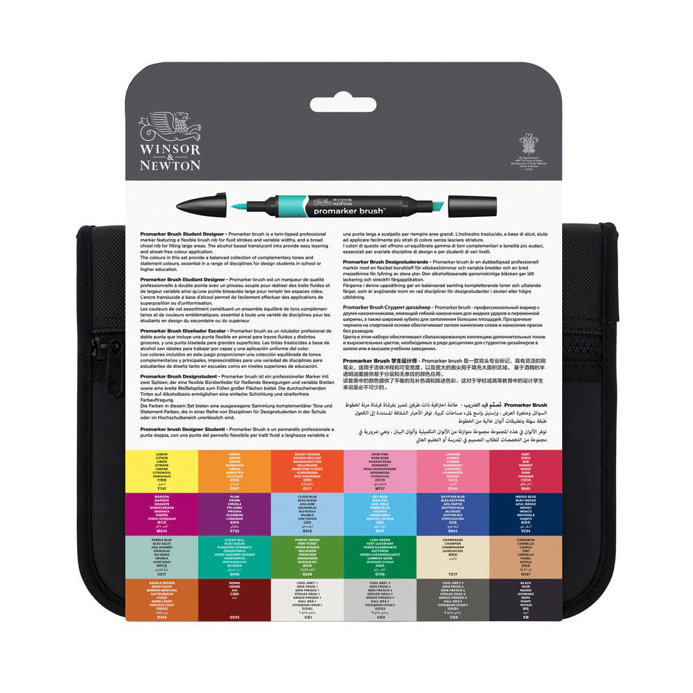 WINSOR & NEWTON PROMARKER BRUSH STUDENT DESIGNER - 24+1 Pz