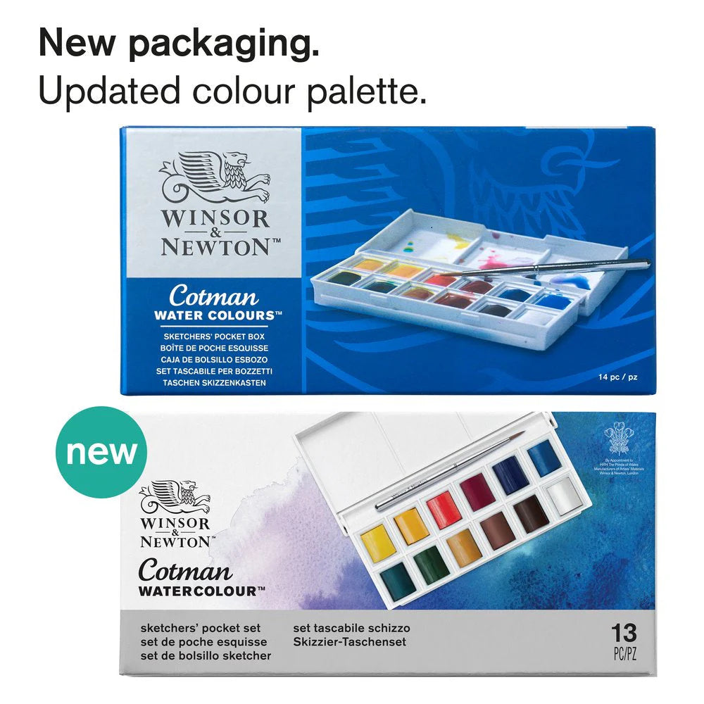 WINSOR & NEWTON COTMAN WATERCOLOURS -Set Tascabile Degli Sketchers 13pz