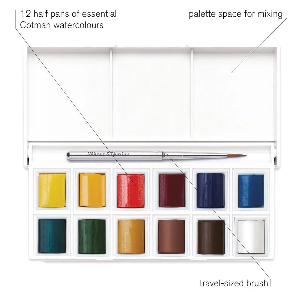 WINSOR & NEWTON COTMAN WATERCOLOURS -Set Tascabile Degli Sketchers 13pz