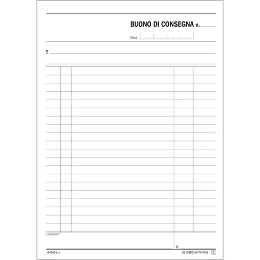 BUONI CONSEGNA A5 1645833 - Triplice Copia