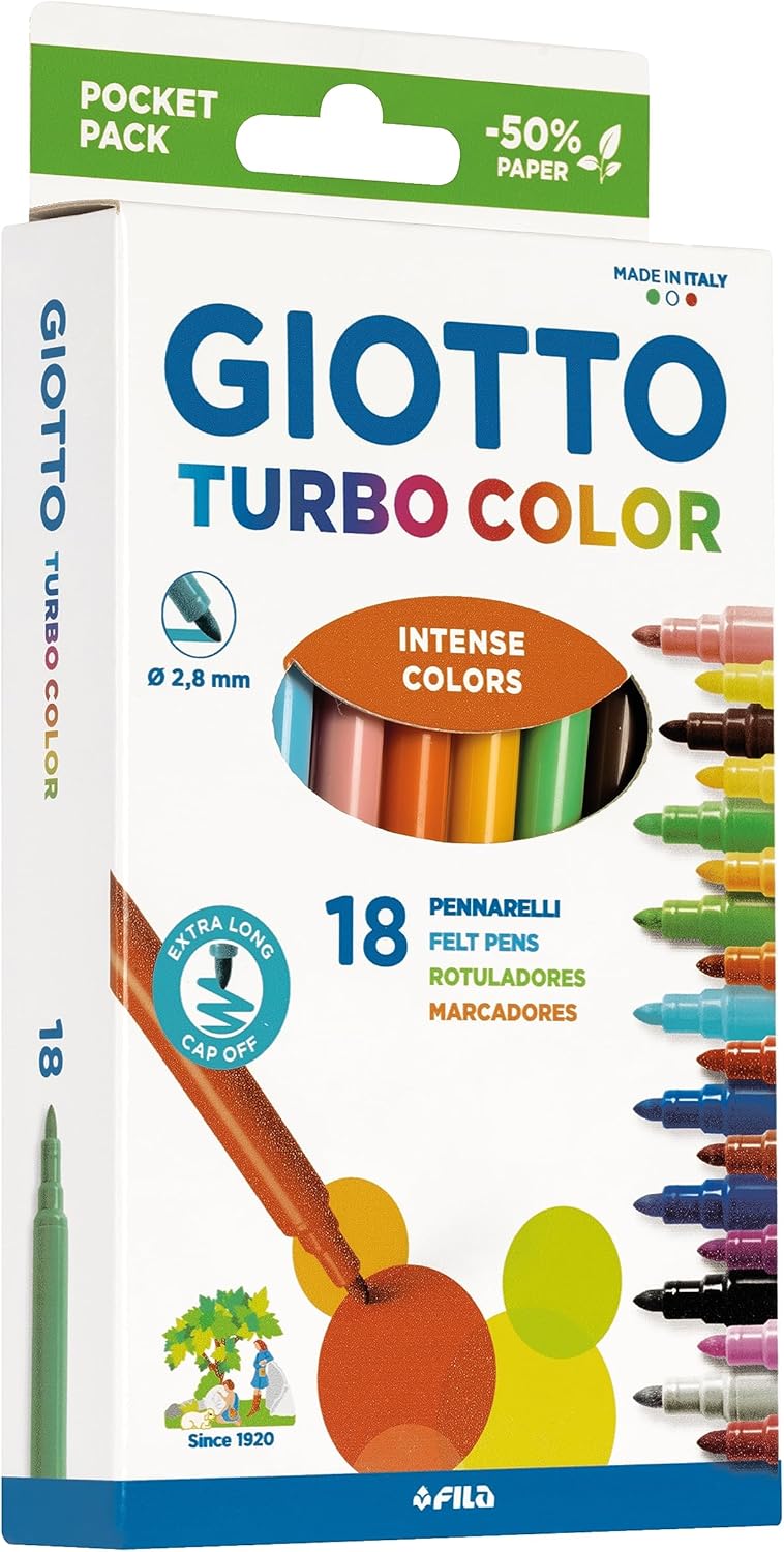 PENNARELLI GIOTTO TURBO COLOR - Confezione Da 18 Colori