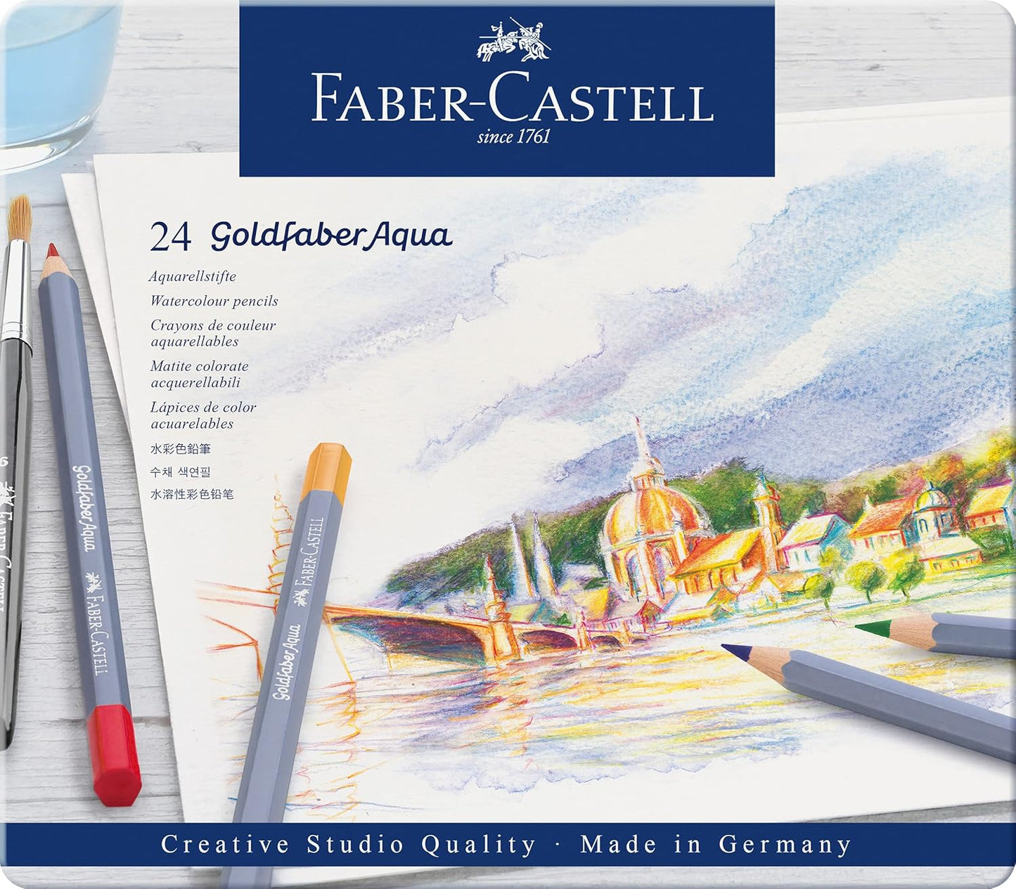 FABER-CASTELL - Pastelli Acquerellabili Confezione Da 24 Pz