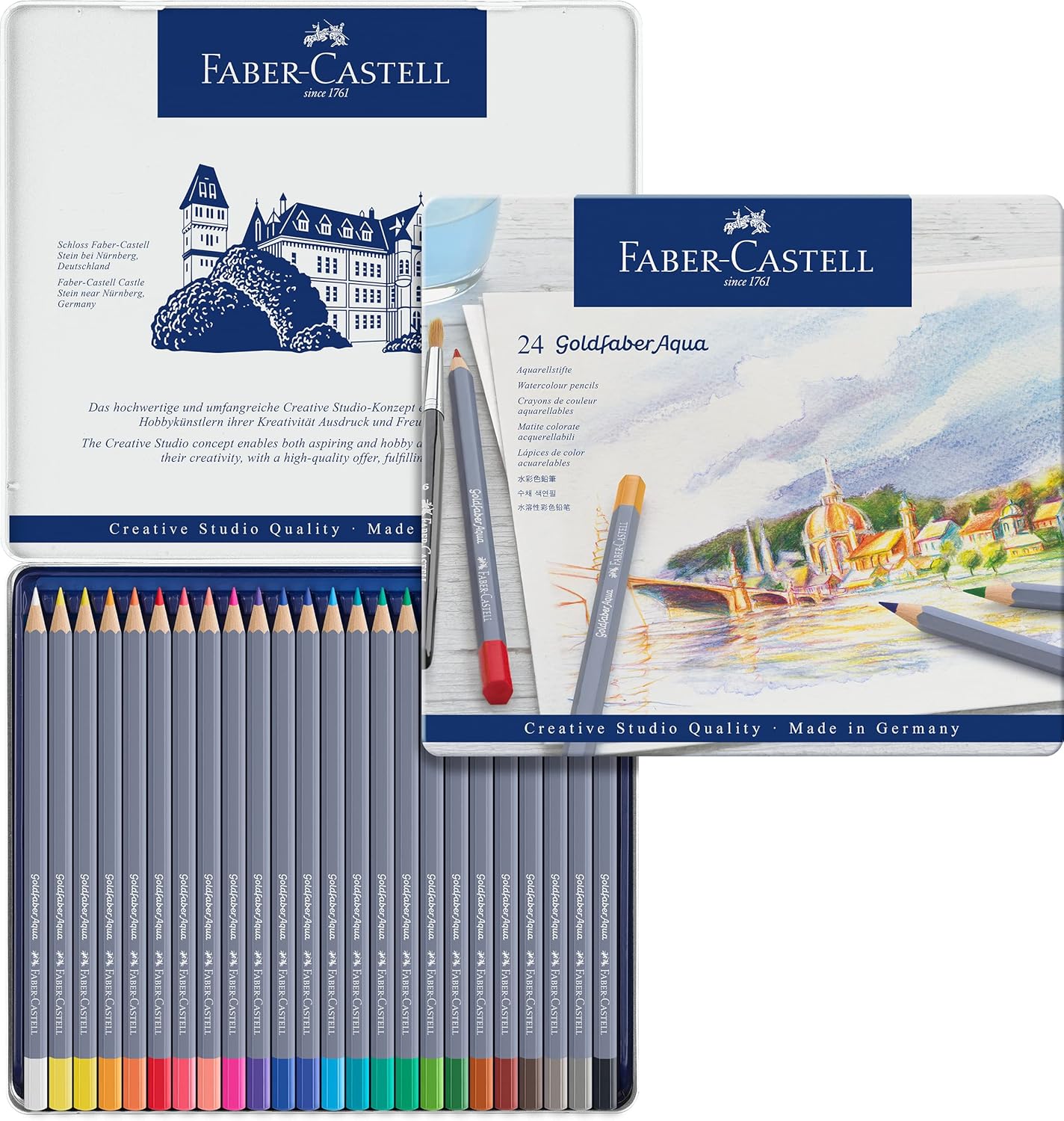 FABER-CASTELL - Pastelli Acquerellabili Confezione Da 24 Pz