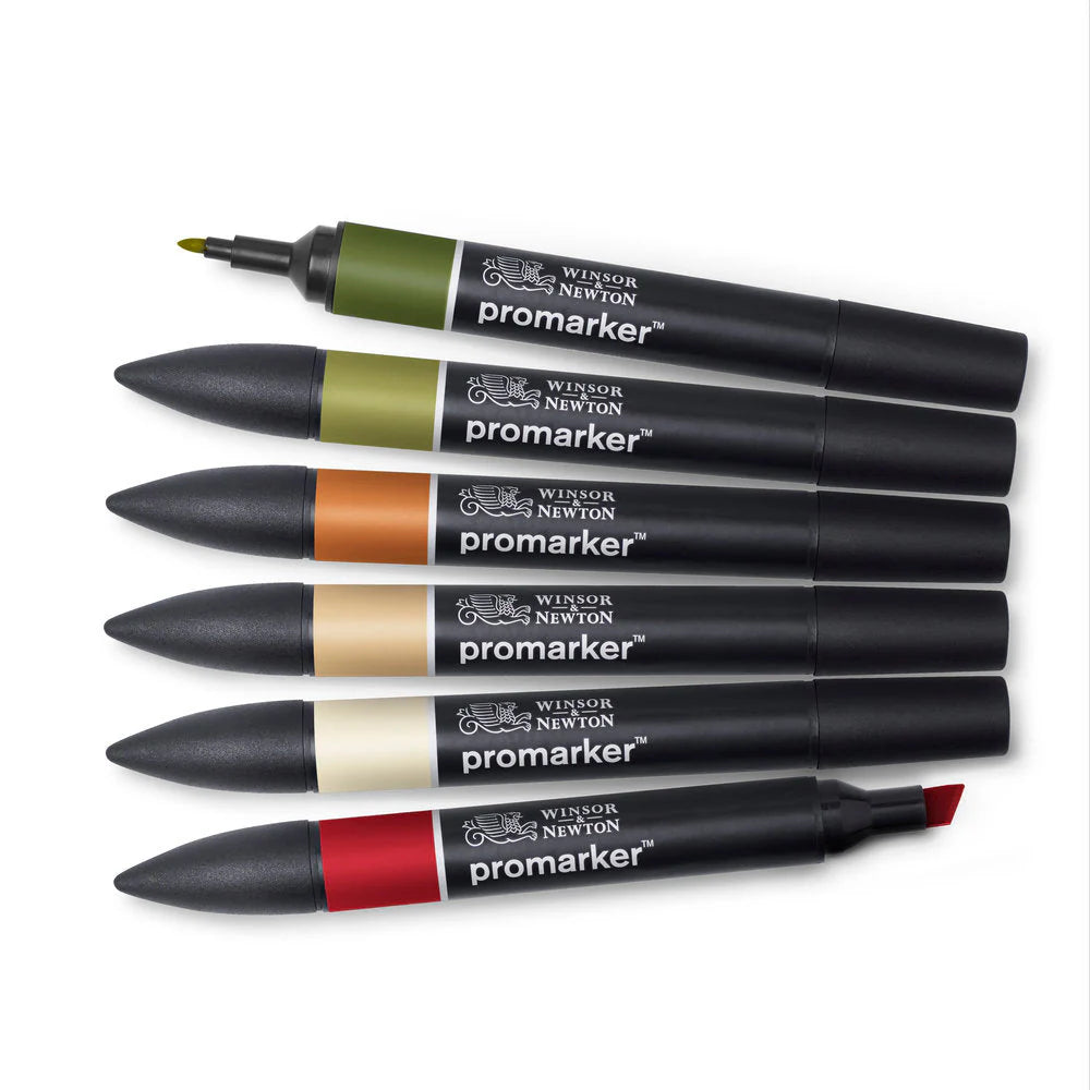 WINSOR & NEWTON PROMARKER - Landscape Tones 6 Pz