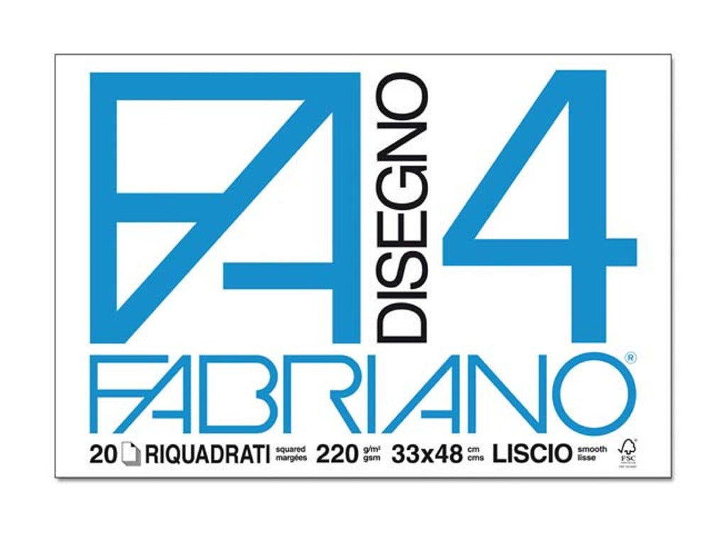 BLOCCO FABRIANO F4 - 33x48 Con Fogli Lisci Riquadrati