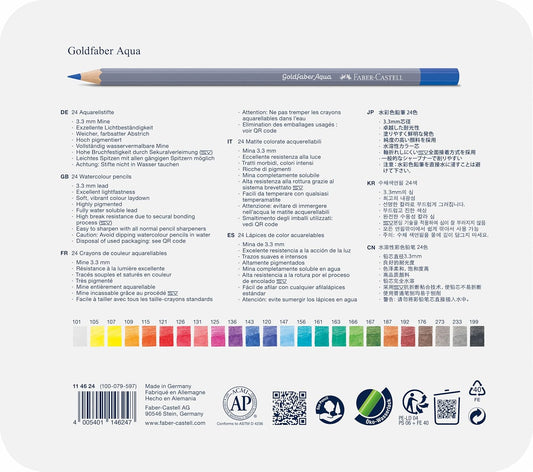 FABER-CASTELL - Pastelli Acquerellabili Confezione Da 24 Pz