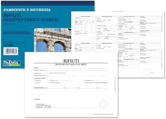 REGISTRO CARICO/SCARICO RIFIUTI - DU6930RE000 Data Ufficio 29,7 x 21,5 cm