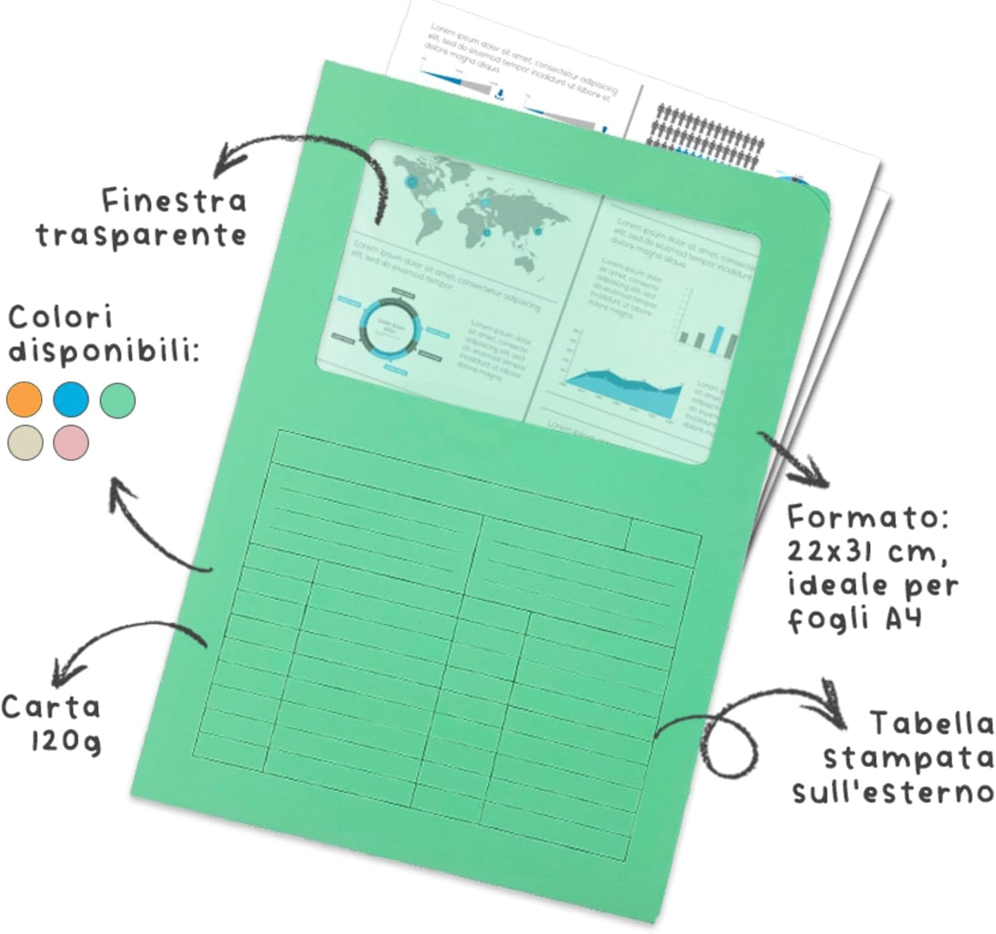 CARTELLA SINTEX - Confezione Da 10 Pz Colori Assortiti