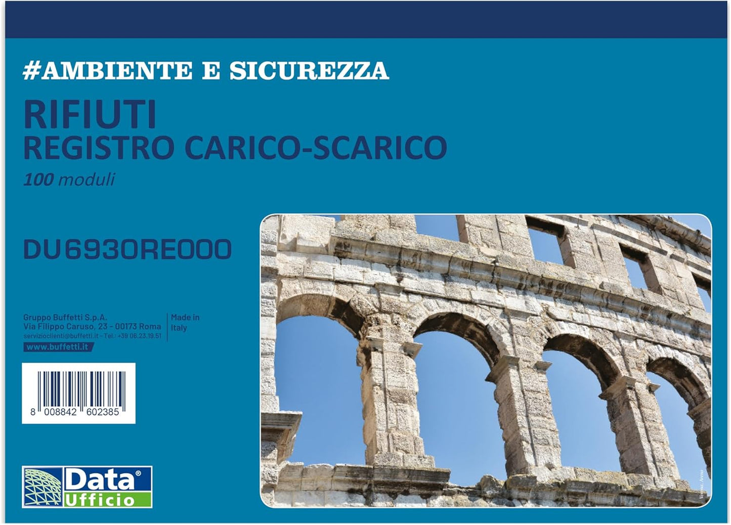 REGISTRO CARICO/SCARICO RIFIUTI - DU6930RE000 Data Ufficio 29,7 x 21,5 cm