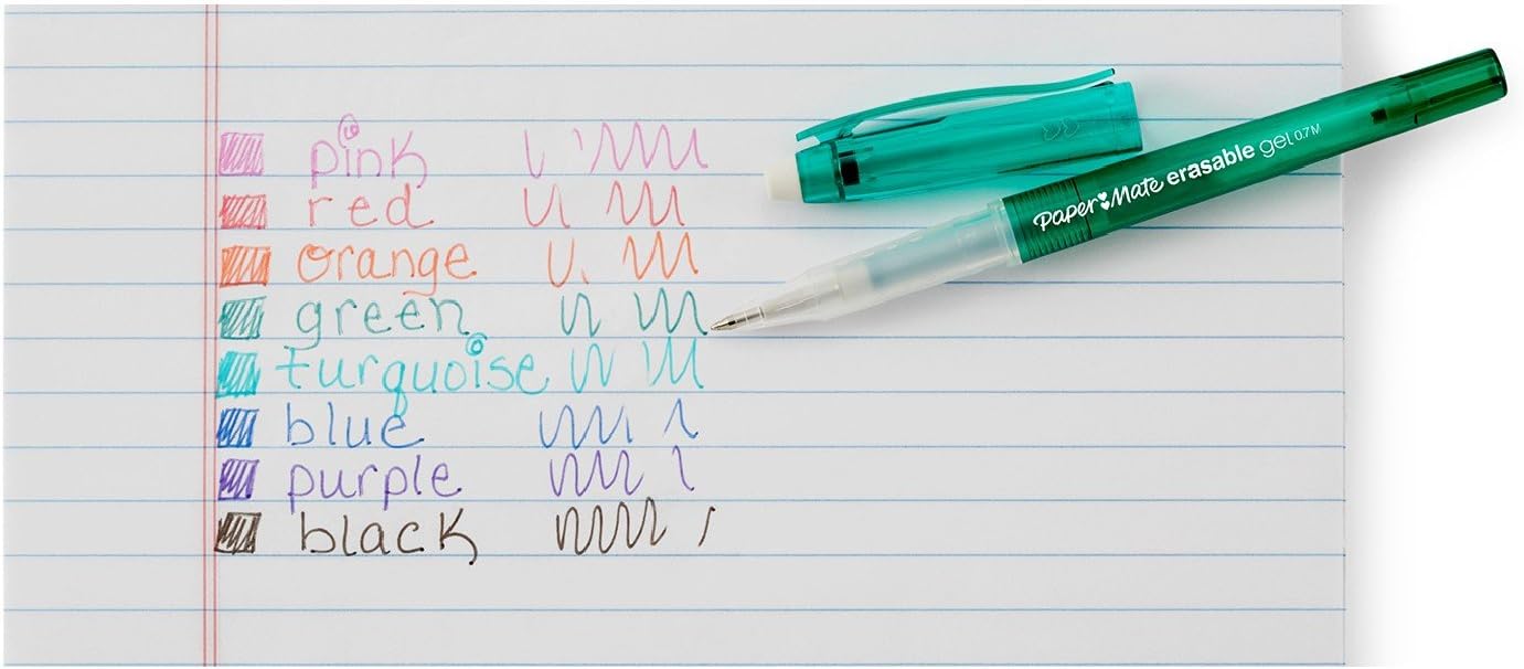 PAPER MATE ERASABLE GEL - Penna Gel Cancellabile Confezione Da 4 Pz Colori Assortiti