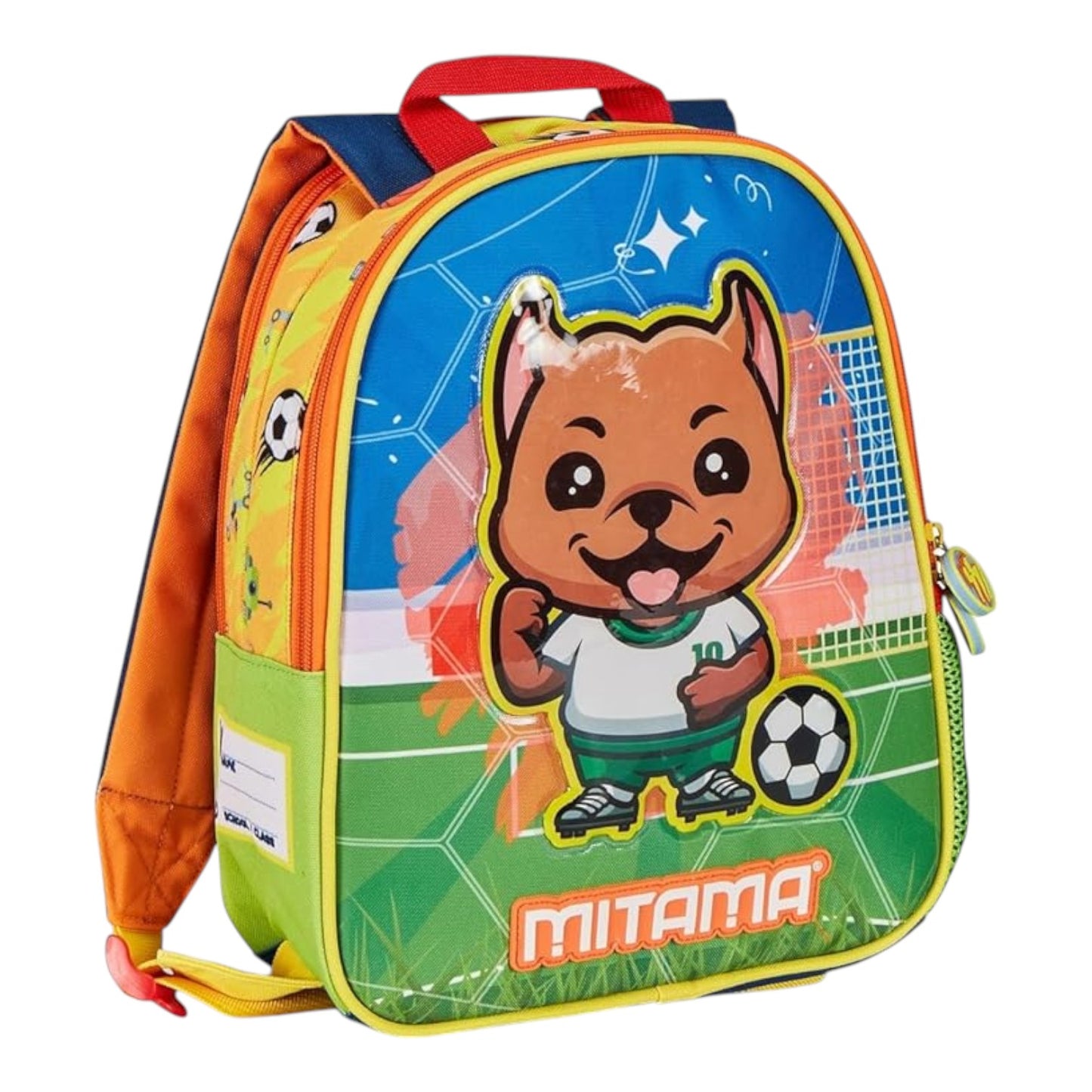MITAMA ZAINO ASILO SPINNY - Double Face Con Doppia Grafica Calcio/Robot