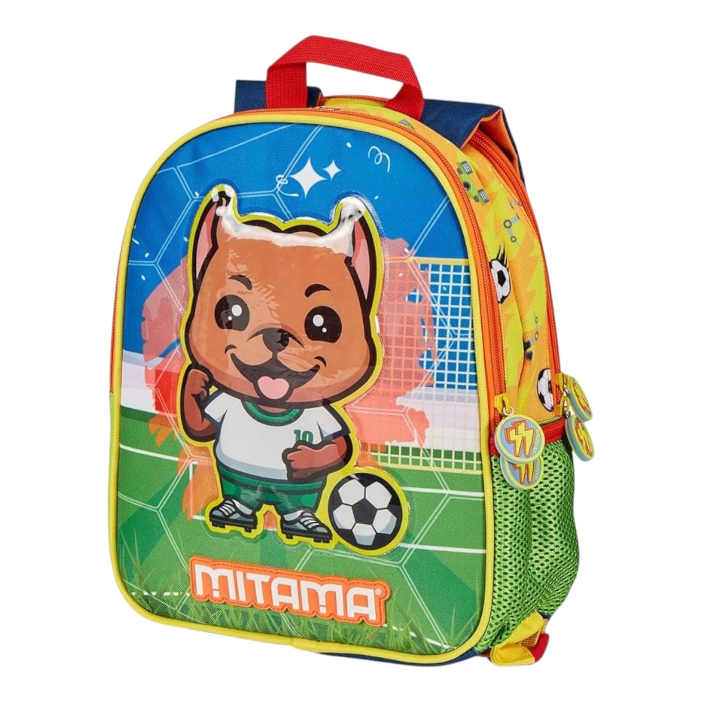 MITAMA ZAINO ASILO SPINNY - Double Face Con Doppia Grafica Calcio/Robot