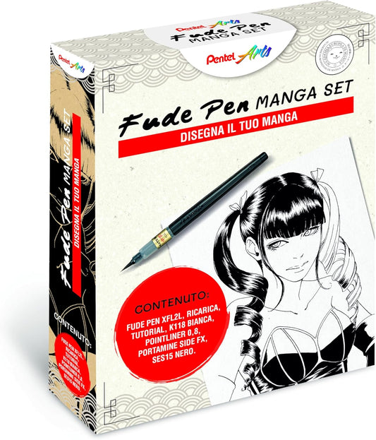 PENTEL - Fude Pen Manga Set