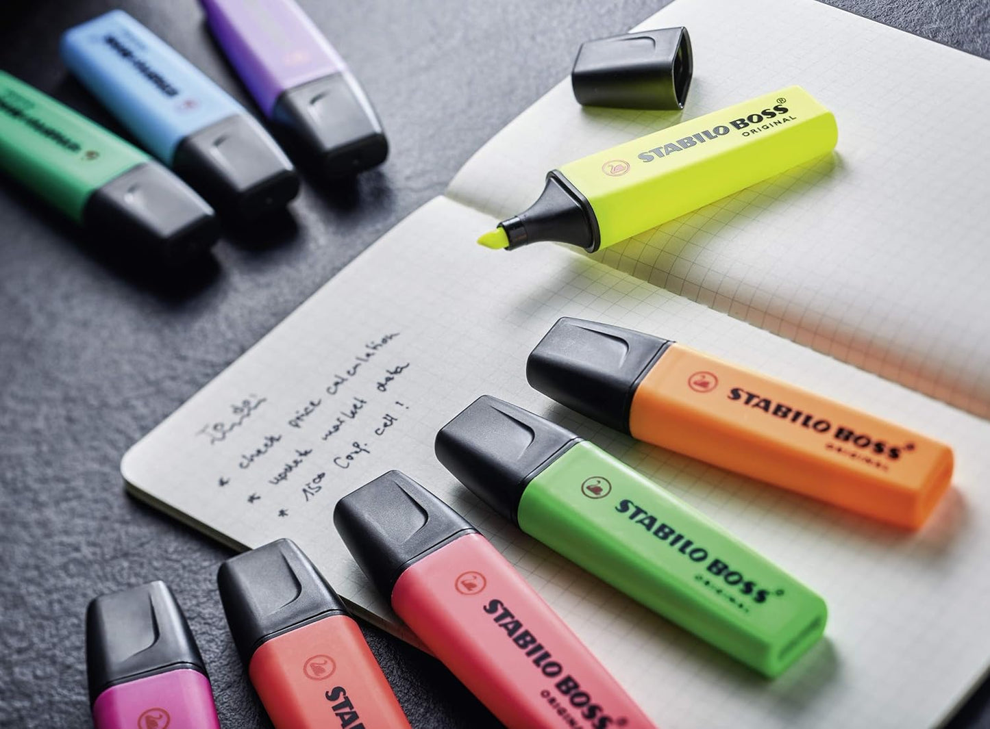 STABILO BOSS ORIGINAL DESKSET - 9 Colori Fluo + 6 Colori Pastello