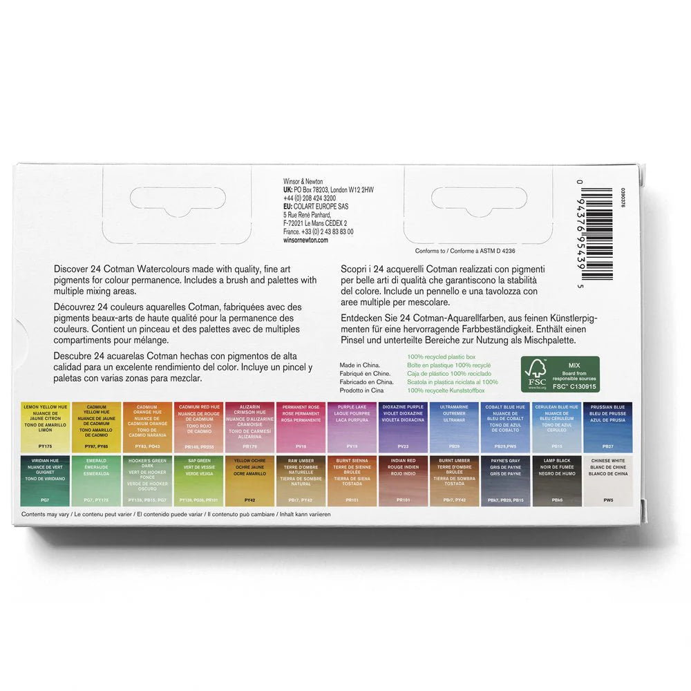 WINSOR & NEWTON COTMAN WATERCOLOURS - Travel Set 25pz