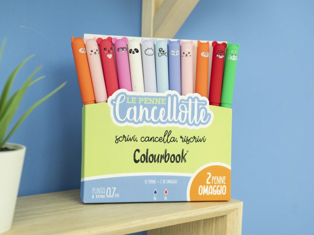 COLOURBOOK CANCELLOTTE - Set 12 Penne Gel Cancellabili Ricaricabili