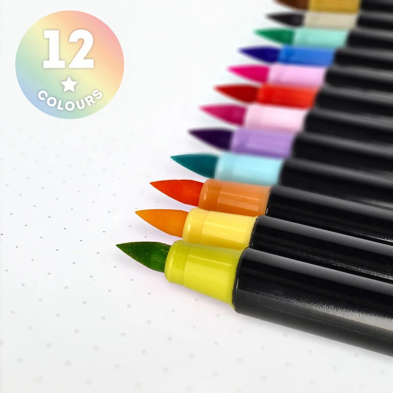LEGAMI SET 12 PENNARELLI PUNTA PENNELLO - Brush Markers Pastel
