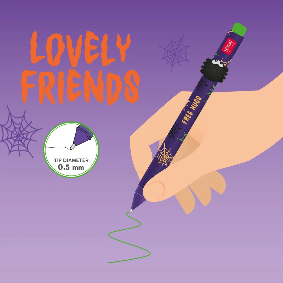LEGAMI - Penna Gel Spider "Free Hugs" Lovely Friends