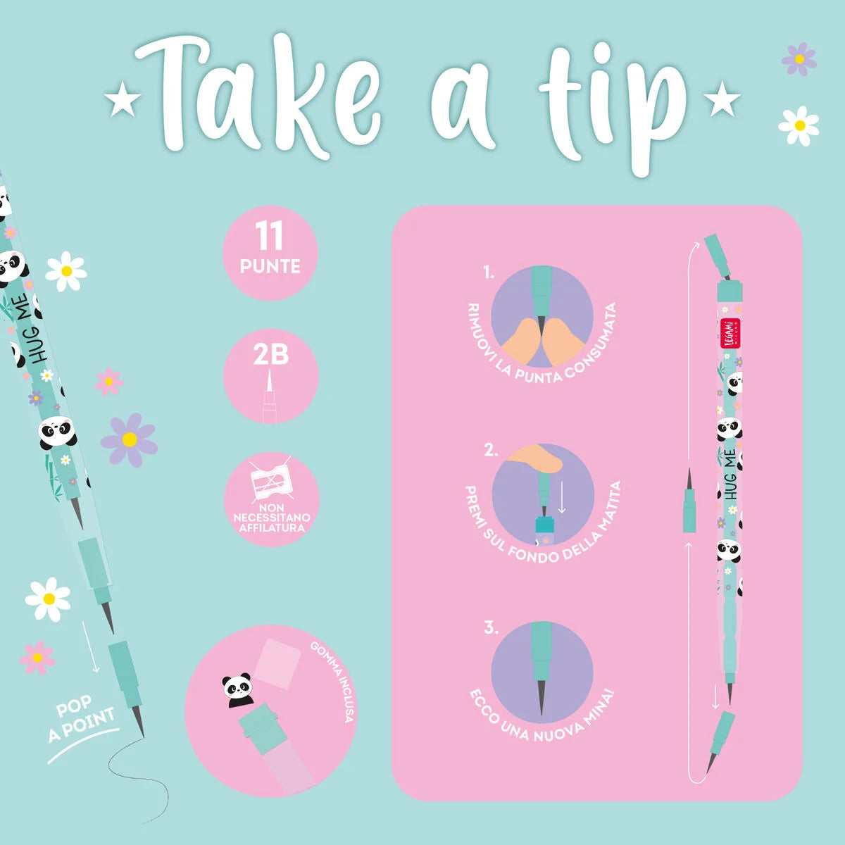 LEGAMI - Take a Tip Matita Impilabile Panda