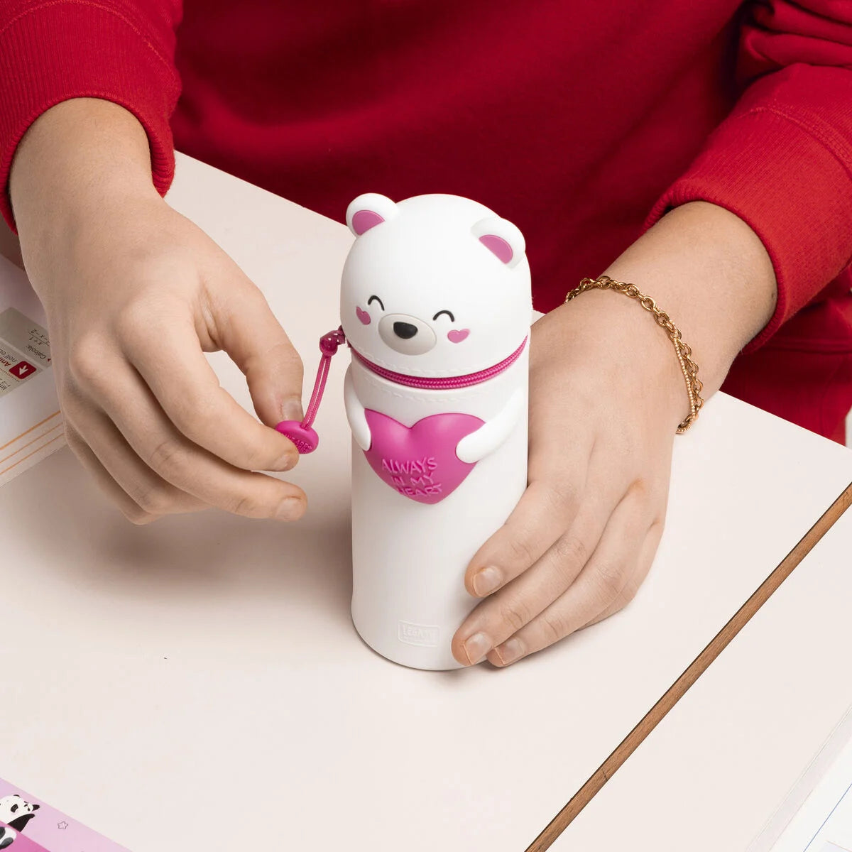 LEGAMI ASTUCCIO KAWAII WHITE BEAR - In Morbido Silicone