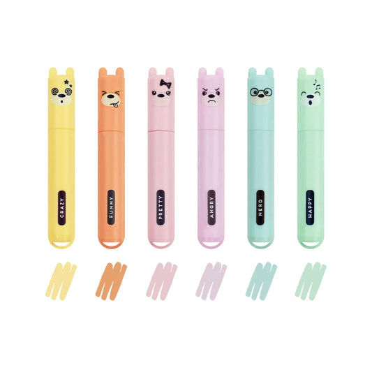 LEGAMI - Teddy's Style Set Di 6 Mini Evidenziatori Pastello
