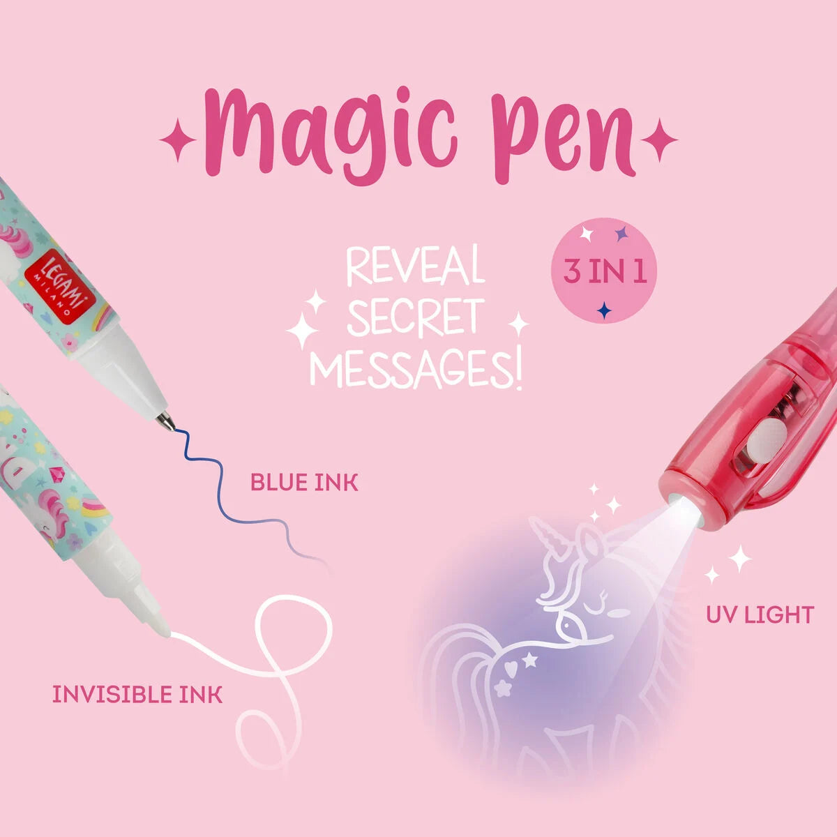 LEGAMI - Penna Magica Con Inchiostro Invisibile Unicorn