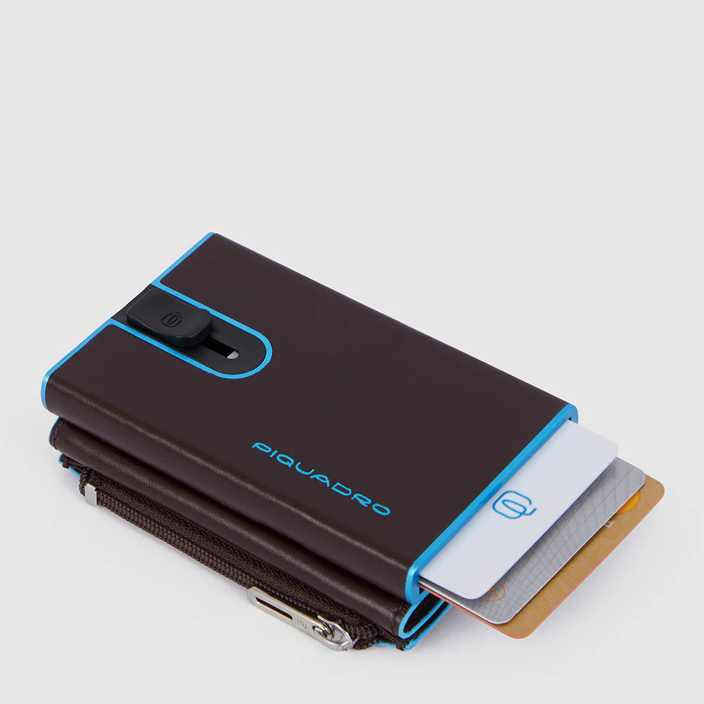PIQUADRO - Portacarte Con Portamonete Mogano