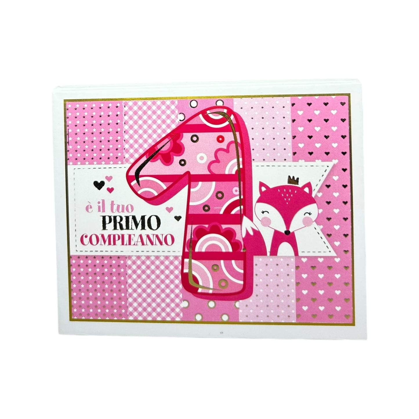 SCATOLINA AUGURALE SONORA - Primo Compleanno Rosa
