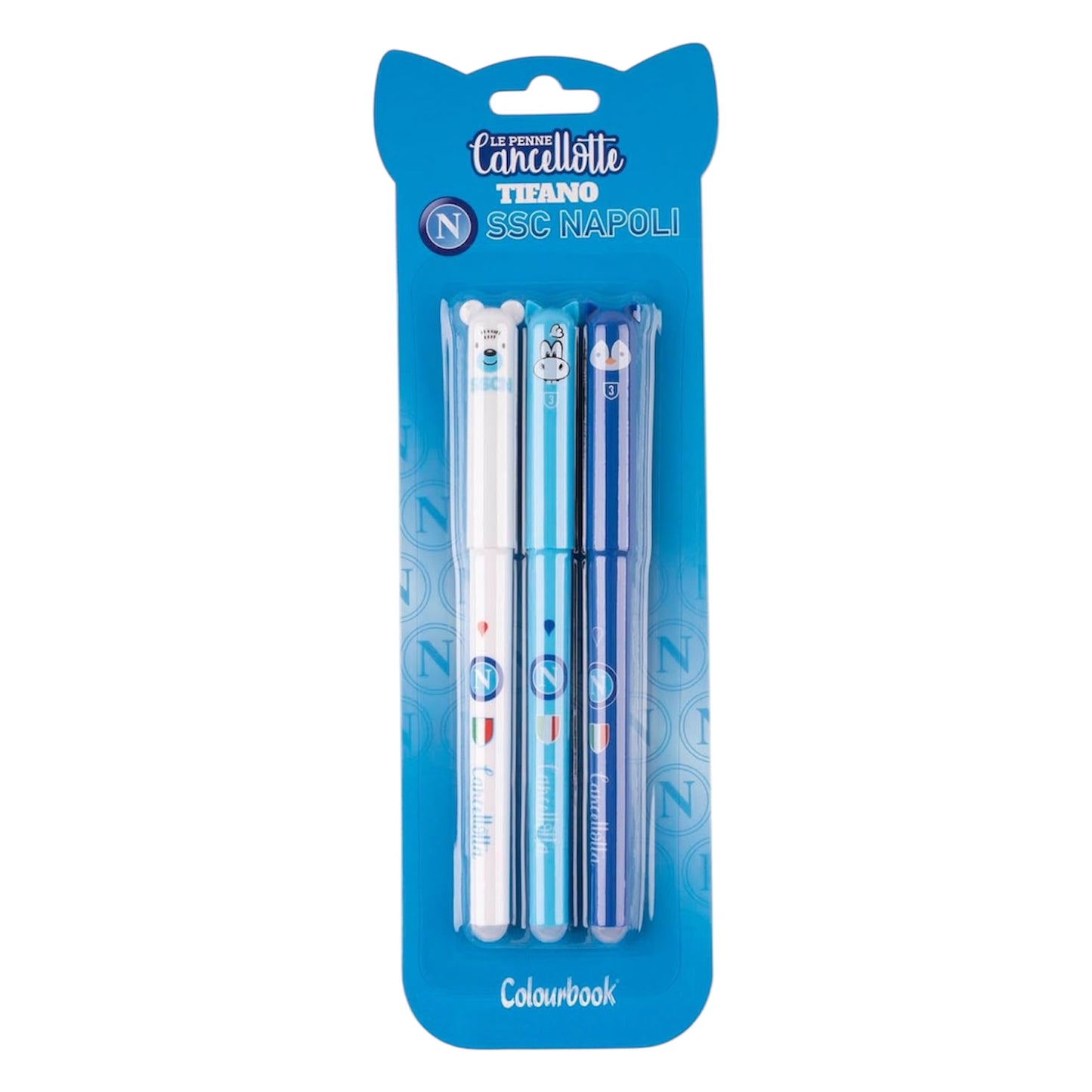 COLOURBOOK X NAPOLI - Set 3 Penne Gel Cancellotte Ricaricabili