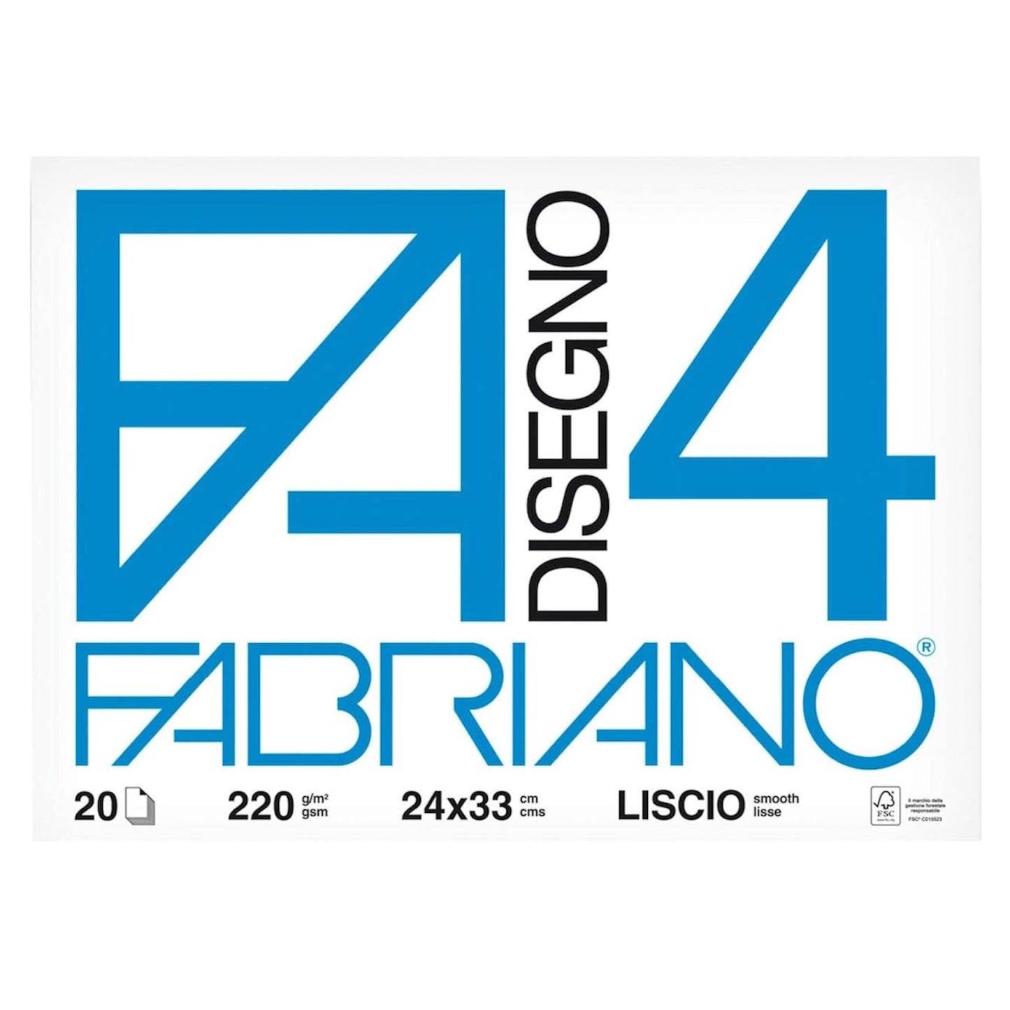 BLOCCO DA DISEGNO FABRIANO F4 - 24x33 Con Fogli Lisci