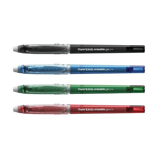 PAPER MATE ERASABLE GEL - Penna Gel Cancellabile Confezione Da 4 Pz Colori Assortiti