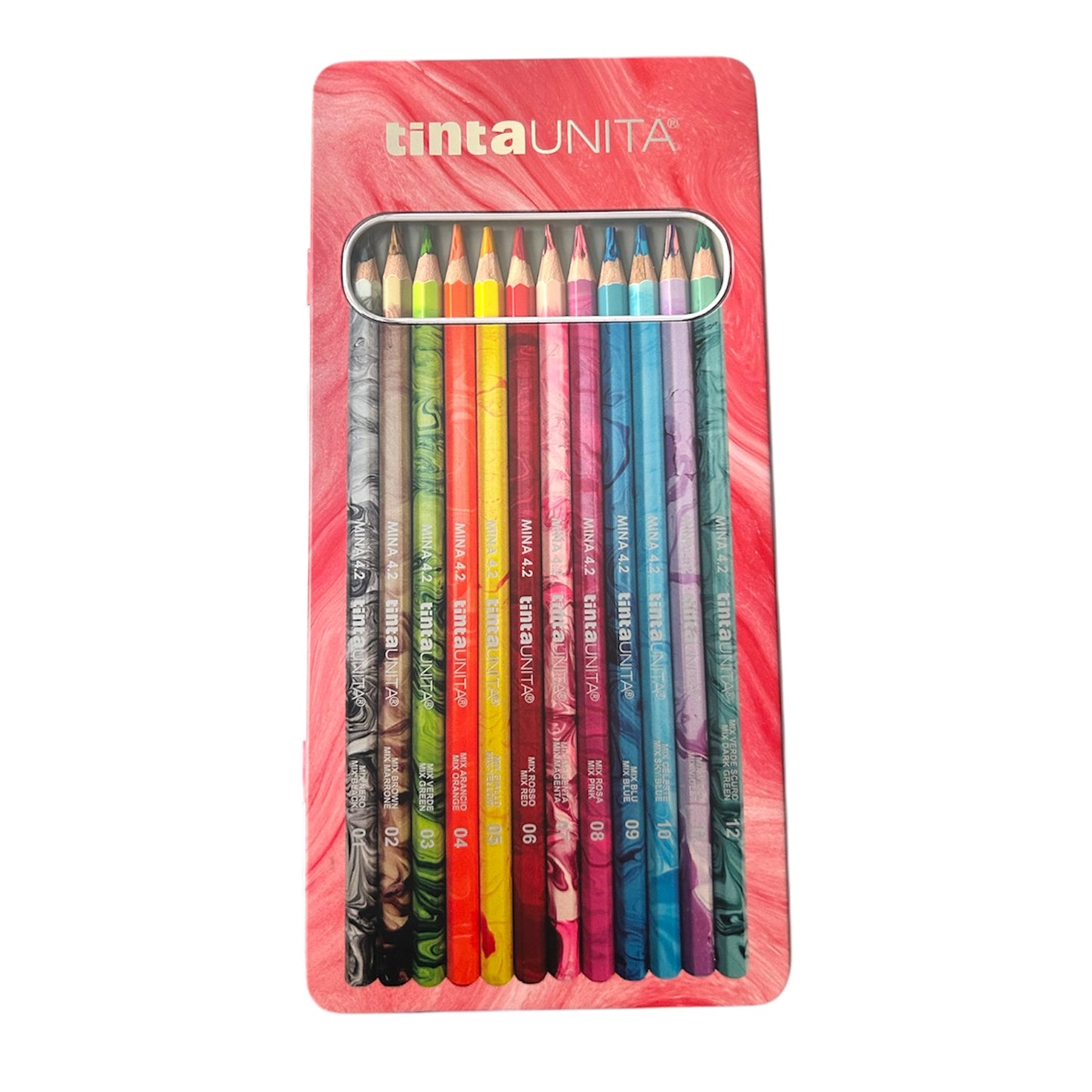 TINTA UNITA SET 12 PASTELLI - Scatola In Metallo Mina 4.2