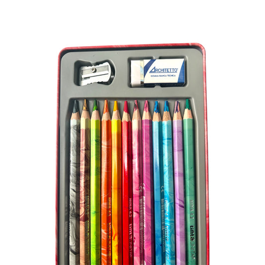 TINTA UNITA SET 12 PASTELLI - Scatola In Metallo Mina 4.2