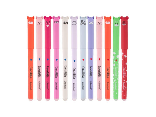 COLOURBOOK CANCELLOTTE - Set 12 Penne Gel Cancellabili Ricaricabili