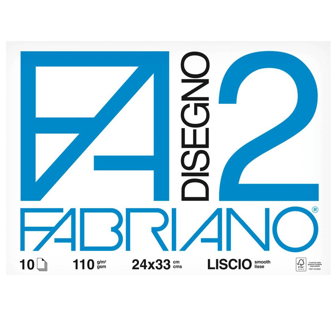 ALBUM DA DISEGNO FABRIANO F2 - Liscio 24x33 10fg