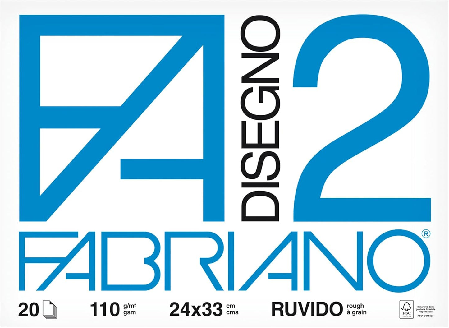 BLOCCO FABRIANO F2 - 24x33 Con Fogli Ruvidi