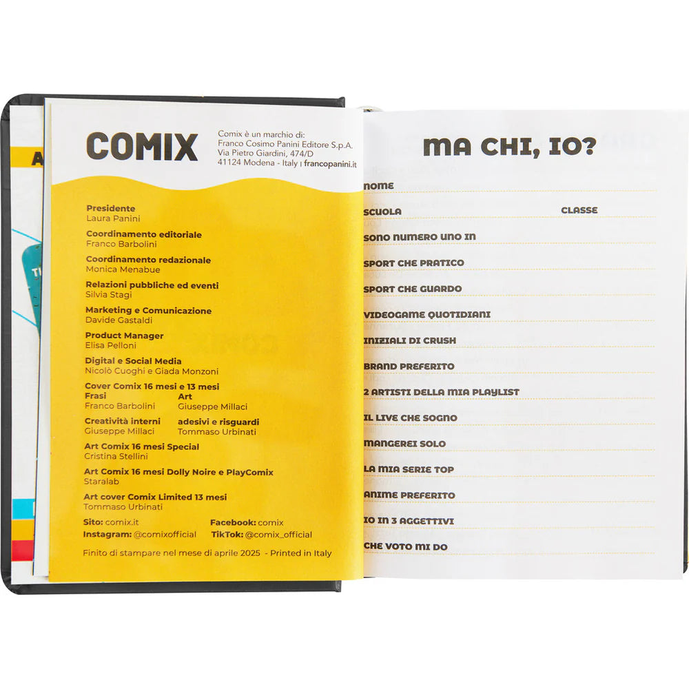 COMIX - Diario 16 Mesi 2025/26 Nero/Bianco