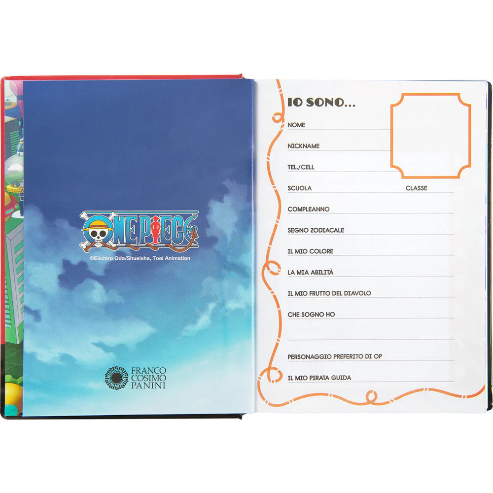 ONE PIECE - Diario 12 Mesi 2025/2026 Rosso