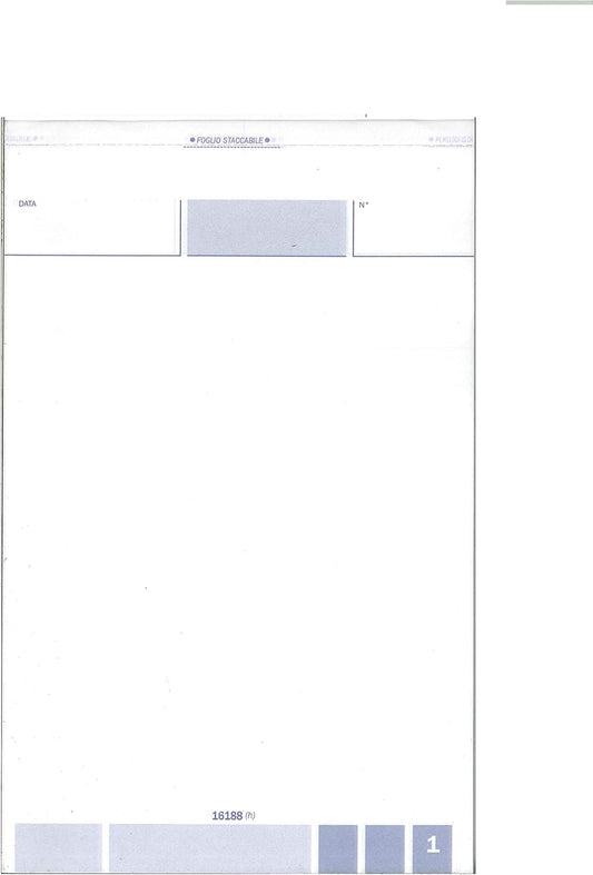 BLOCCO COMANDE 16187 - Duplice Copia Confezione Da 5 Pz