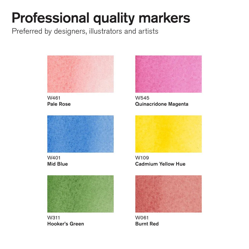 WINSOR & NEWTON PROMARKER WATERCOLOUR - Floral Tones 6 Pz