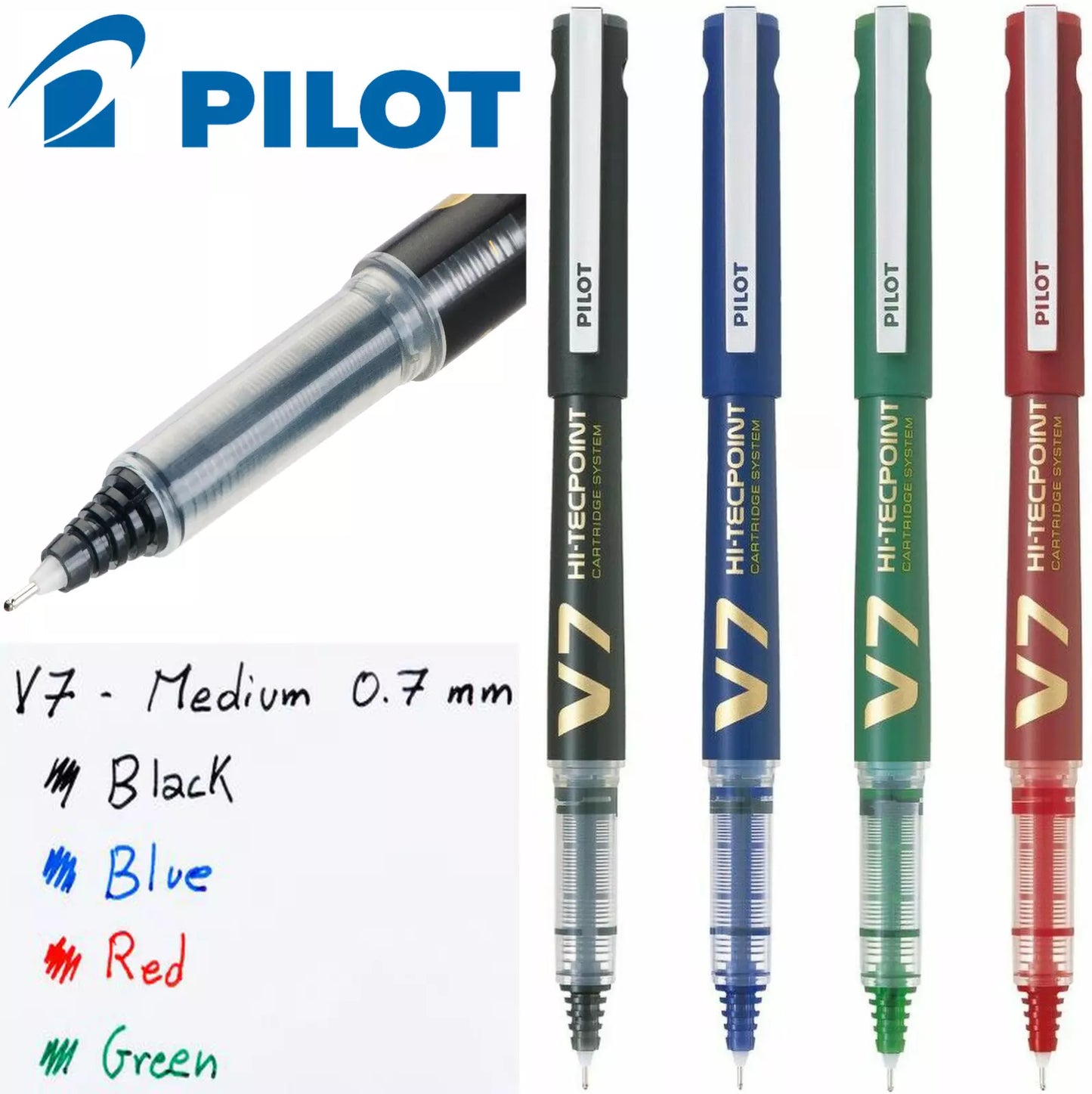 PENNA PILOT V7 HI-TECPOINT 0.7 - Confezione Da 3 Pz