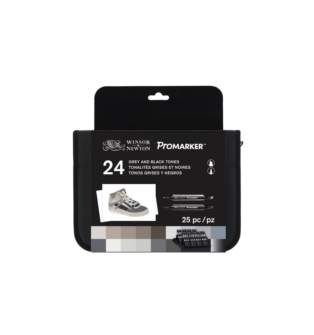 WINSOR & NEWTON PROMARKER SET - Grey And Black tones 25pz