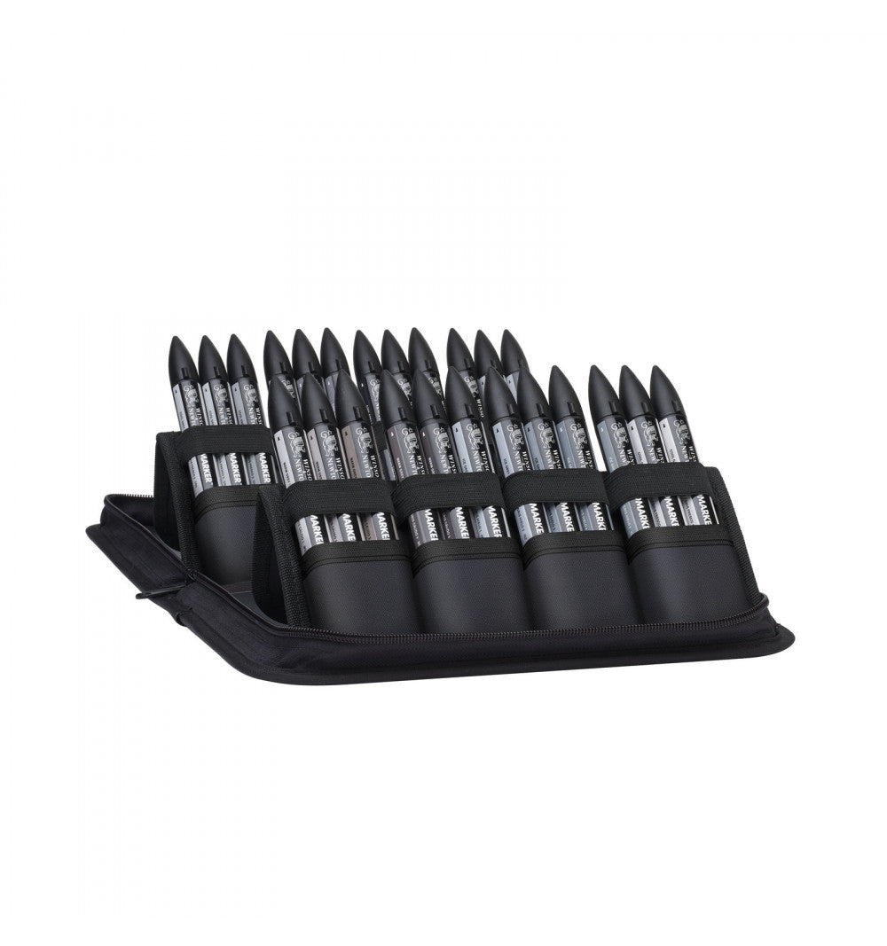 WINSOR & NEWTON PROMARKER SET - Grey And Black tones 25pz