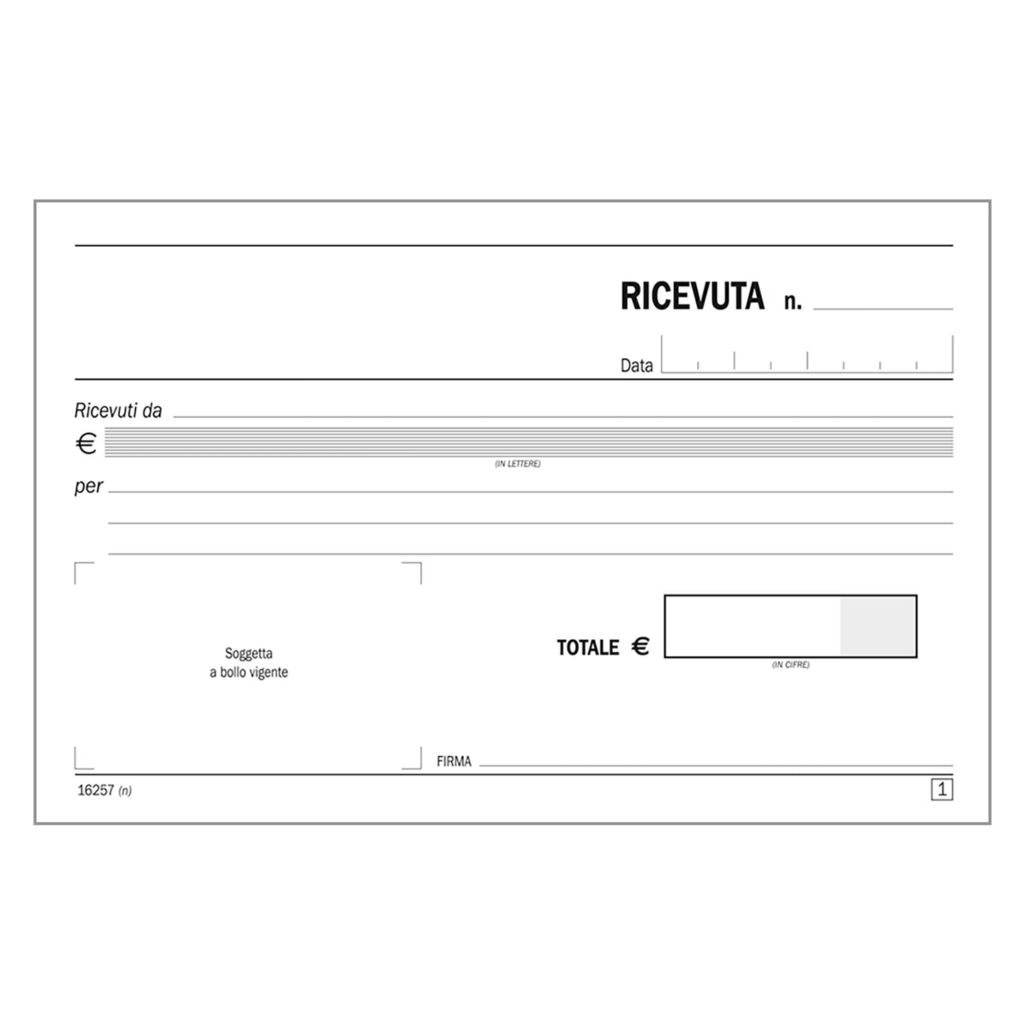 BLOCCO RICEVUTE GENERICHE - Duplice Copia Confezione Da 5