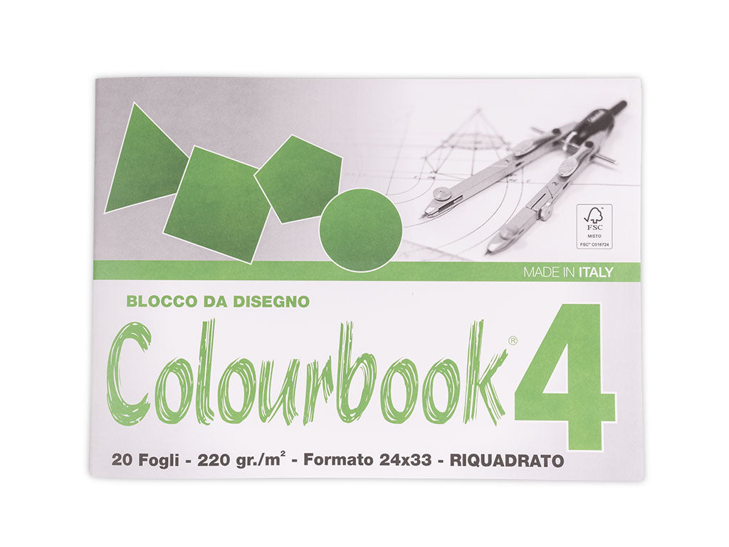 ALBUM DA DISEGNO COLOURBOOK - 24x33 Con Fogli Lisci Riquadrati