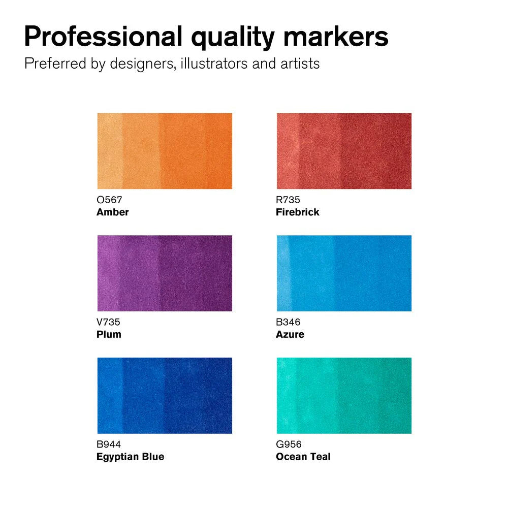 WINSOR & NEWTON PROMARKER BRUSH - Rich Tones 6 Pz