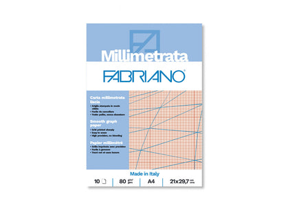 BLOCCO MILLIMETRATO A4 - 10 Fogli Confezione Da 2 Pz