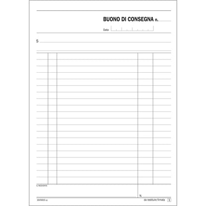 BUONI CONSEGNA A5 1645833 - Triplice Copia