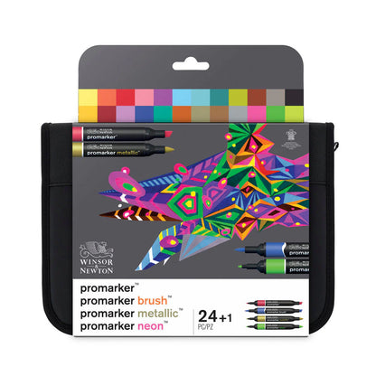 WINSOR & NEWTON MIXED MARKER SET - 24+1 Pz