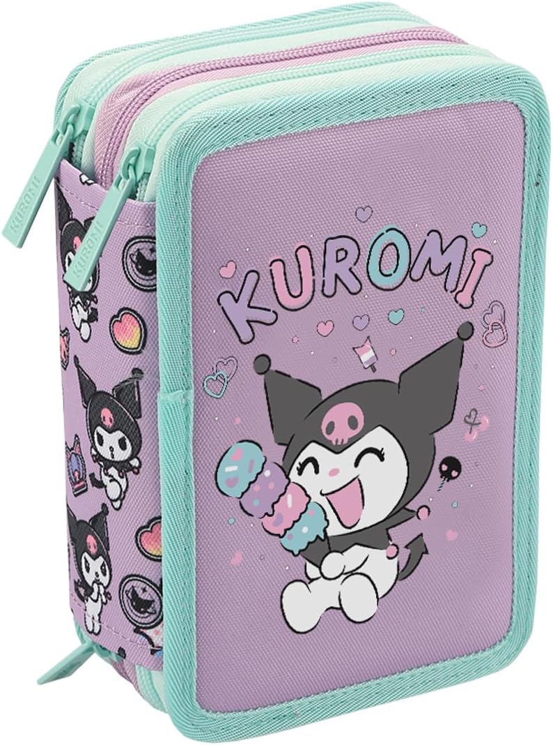 KUROMI - Astuccio 3 Zip Scuola